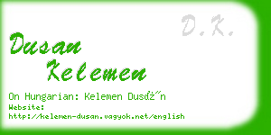 dusan kelemen business card